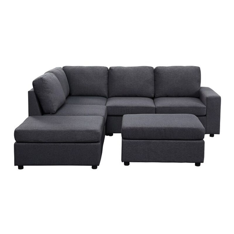 Copper Grove Macon Dark Grey Modular Sectional Sofa and Ottoman - Sets