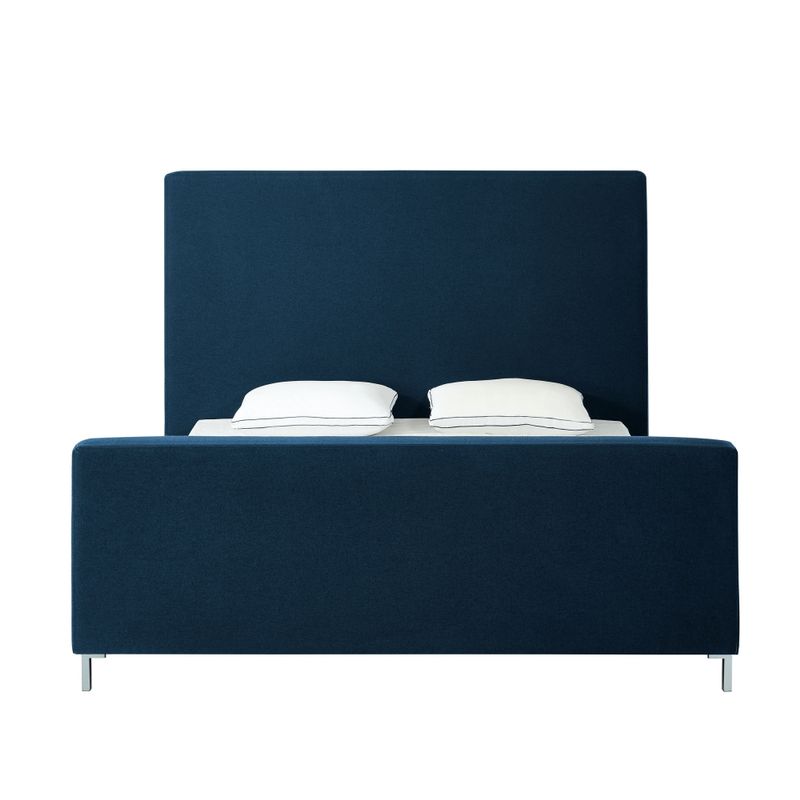 Lancaster Linen Upholstered Platform Bed - Blue - King