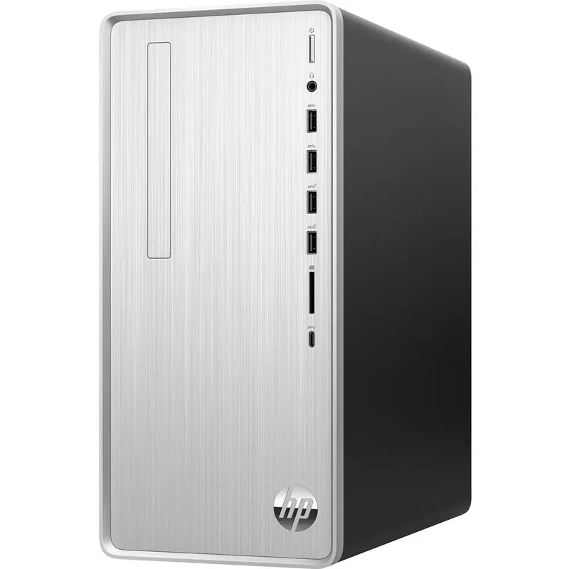 HP Pavilion TP01-2040 Mini Tower Desktop Computer, AMD Ryzen 5 5600G 3.9GHz, 12GB RAM, 512GB SSD, Windows 11 Home, Natural Silver