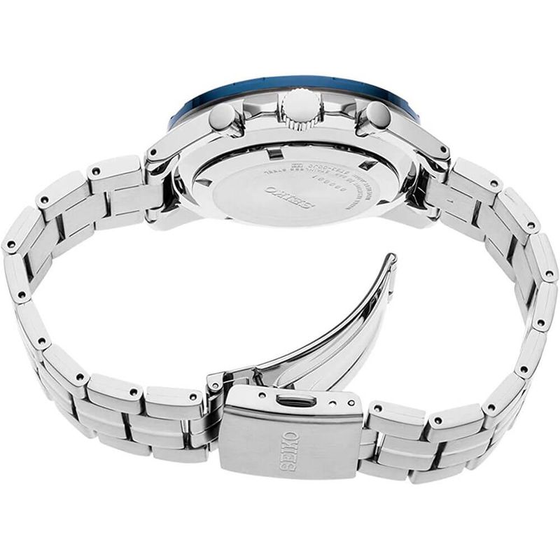 Seiko Mens SSB Essentials Series Chronograph Watch - Stainless Steel/Blue Dial