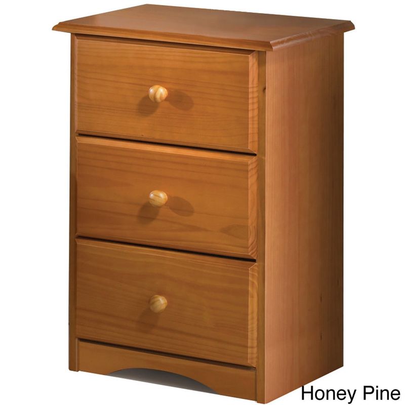 Palace Imports Solid Wood 3-Drawer Night Stand - Honey Pine