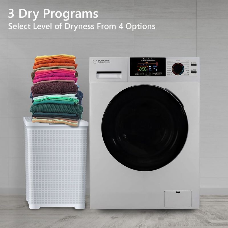 Equator 18lbs Combination Washer/Dryer - Sanitize/Allergen/Vented/Ventless Dry - 2021 model - White-Black