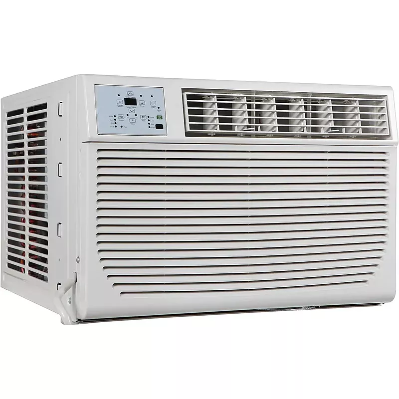 Keystone - 350 Sq. Ft. 8,000 BTU Window Air Conditioner and 3,500 BTU Heater with Supplemental Heat - White