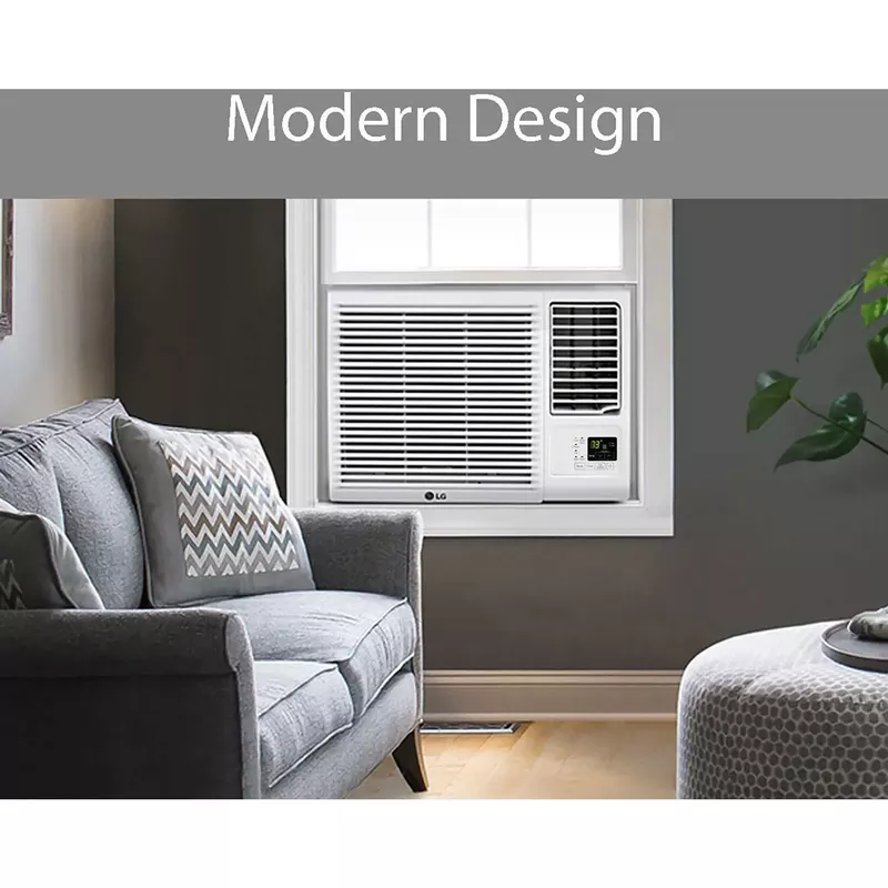 LG - 550 Sq. Ft. 12,000 BTU Smart Window Air Conditioner with 11,200 BTU Heater - White