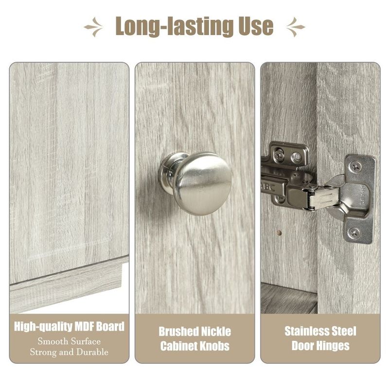 23.6 in. Oak Bathroom Linen Cabinet Storage Floor Cabinet - Wood Finish - Oak - Single Vanities