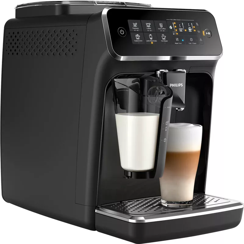 Philips 3200 Series Fully Automatic Espresso Machine with LatteGo Milk Frother and Iced Coffee, 5 Coffee Varieties - Black