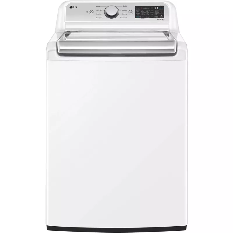 LG - 5.3 Cu. Ft. High-Efficiency Smart Top Load Washer with 4-Way Agitator and TurboWash3D - White