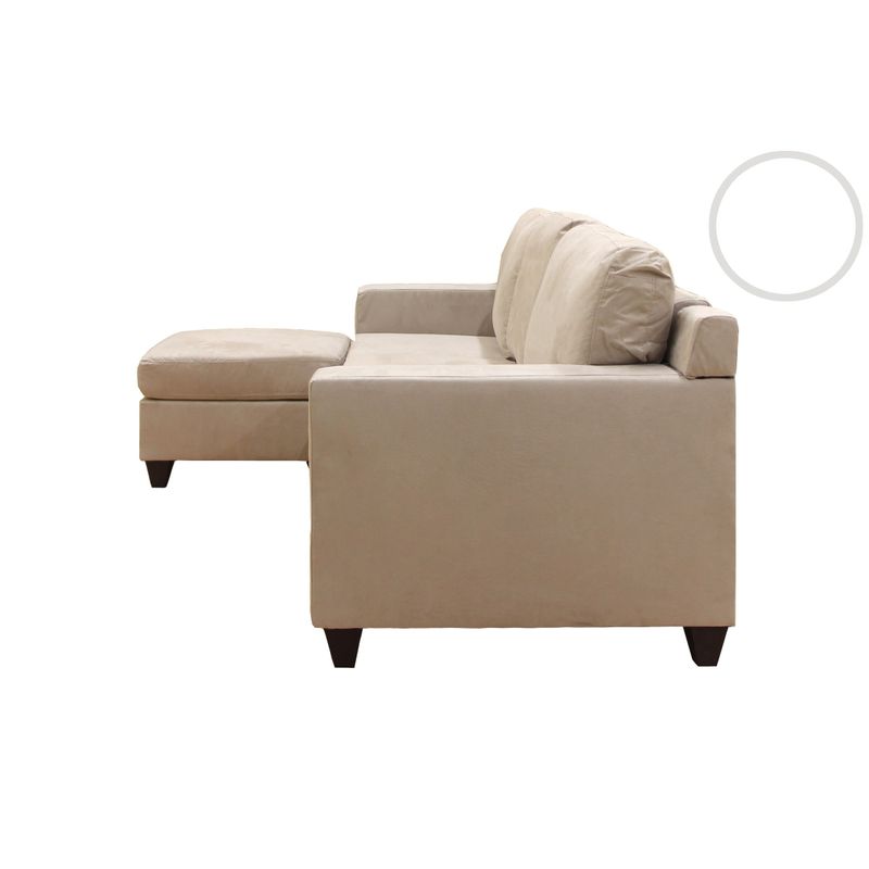 Vogue Microfiber Sectional Sofa - Beige Microfiber