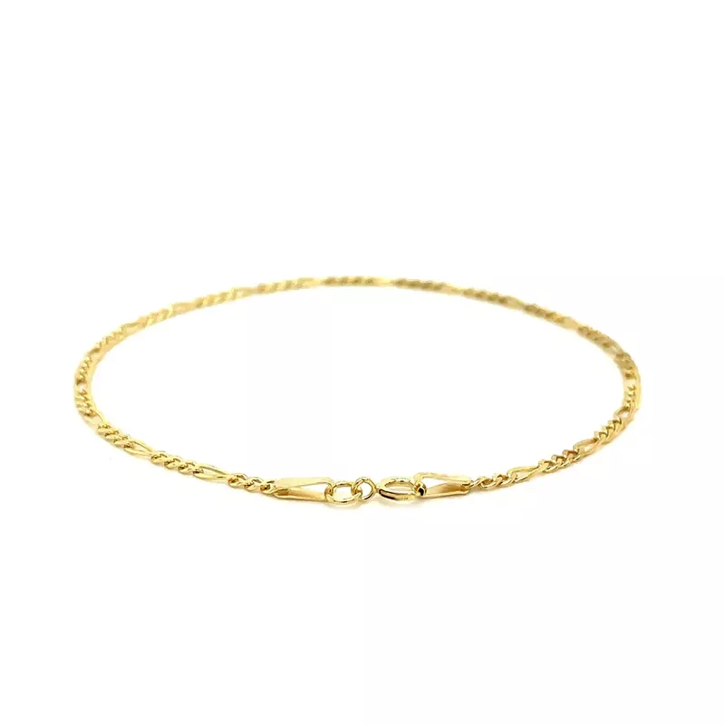 14k Yellow Gold Figaro Bracelet 1.5mm (7 Inch)