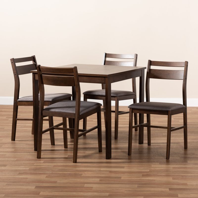 Contemporary Fabric 5-Piece Wood Dining Set - Beige