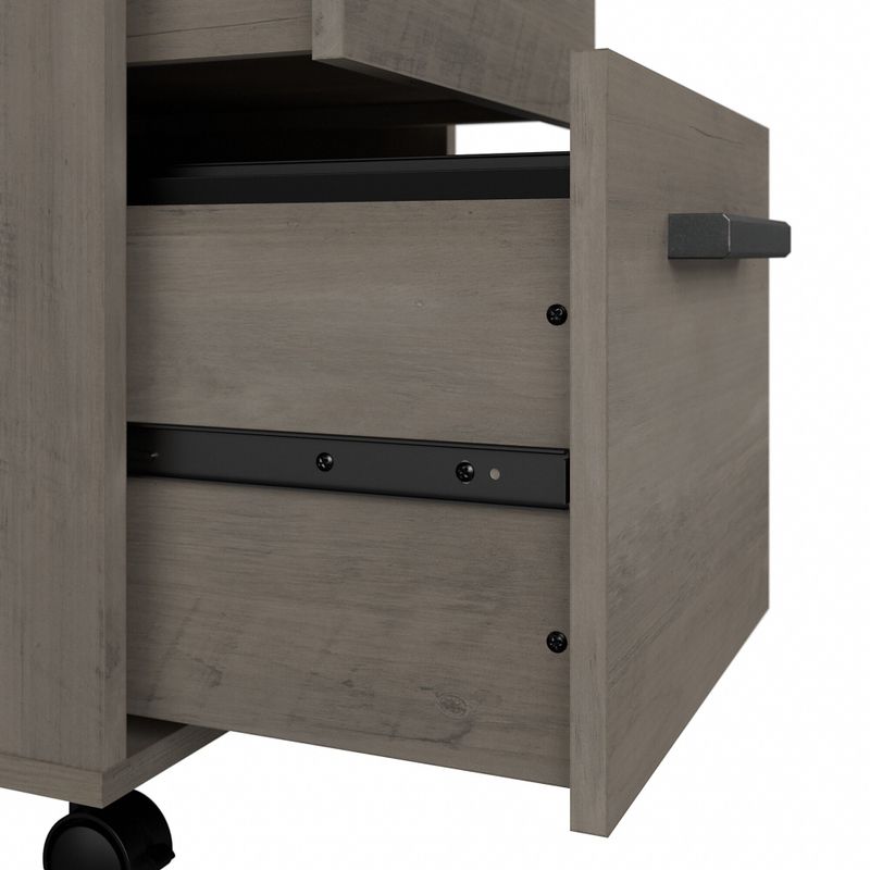 City Park 2 Drawer Mobile File Cabinet by kathy ireland® Home - Dark Gray Hickory