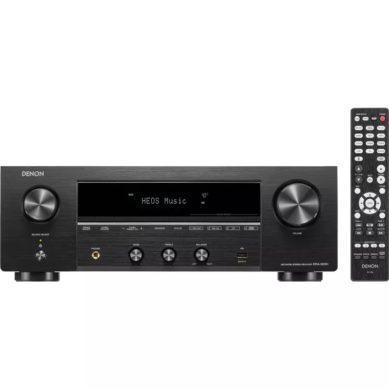 Denon - 100W 2.2-Ch. Bluetooth Capable with HEOS 8K Ultra HD HDR Compatible Stereo Receiver with Alexa - Black