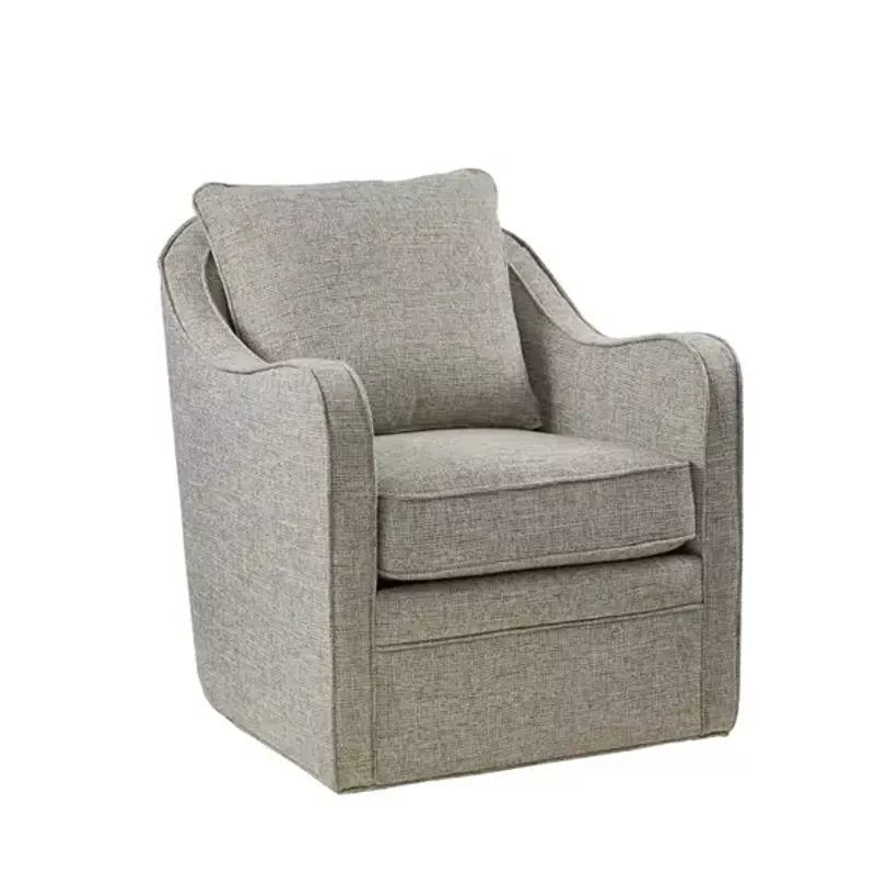 Grey Multi Brianne Wide Seat Swivel Arm Chair