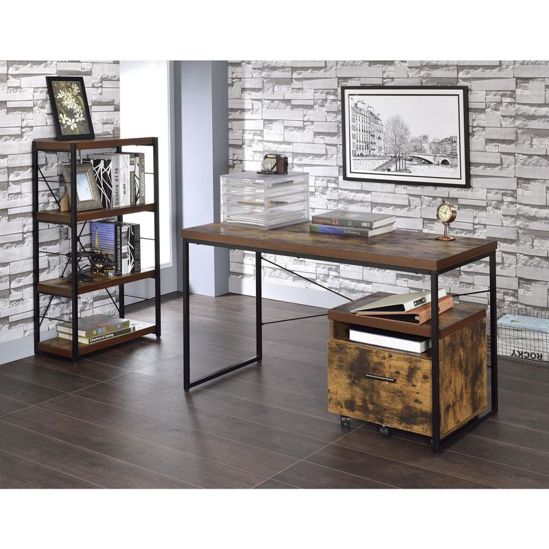 Acme Furniture Bob Weathered Oak Bookshelf - Weathered Oak, 24" x 11"x 43"H