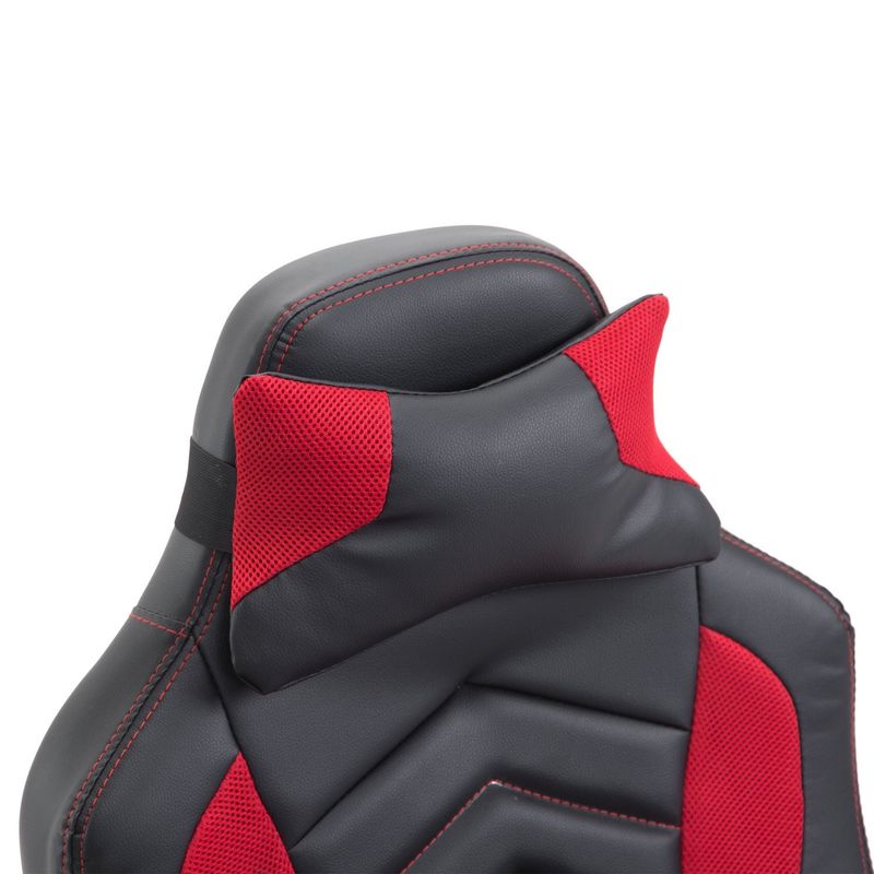 HomCom Racing Style Ergonomic Gaming Chair With Lumbar Support - Red / Black - Red/Black
