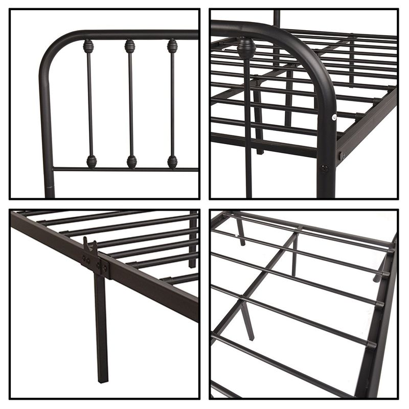 Alazyhome Sturdy Platform Metal Bed Frame, Easy Assembly - Queen - White