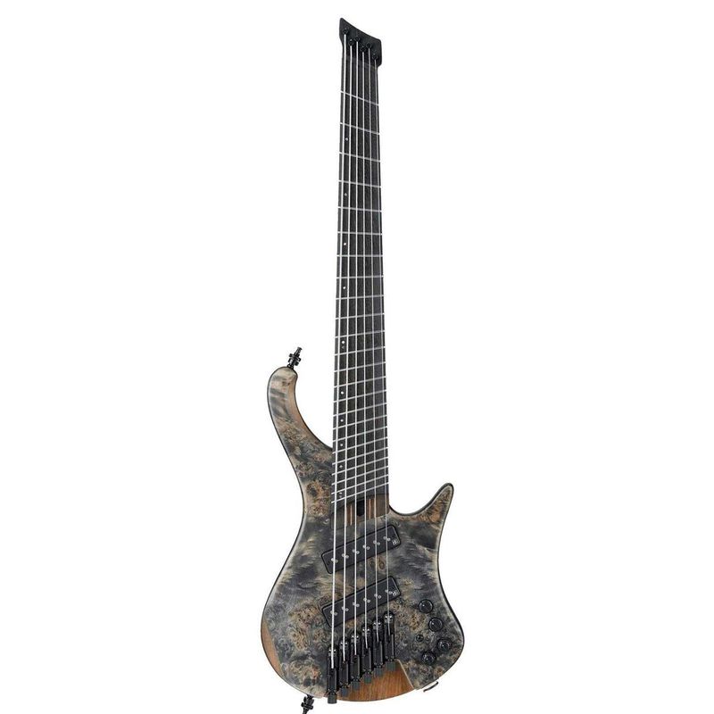 Ibanez EHB1506MS Headless Multi Scale Electric Bass Guitar, Bound Panga Panga Fretboard, Black Ice Flat