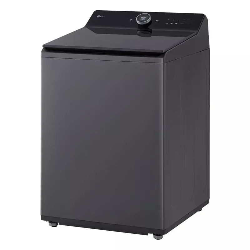 LG - 5.5 Cu. Ft. High Efficiency Smart Top Load Washer with EasyUnload - Matte Black