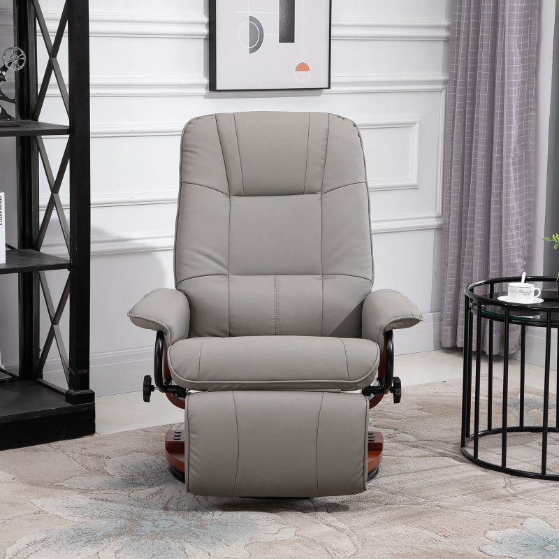 Rent to own HomCom Faux Leather Adjustable Manual Swivel Base Recliner ...