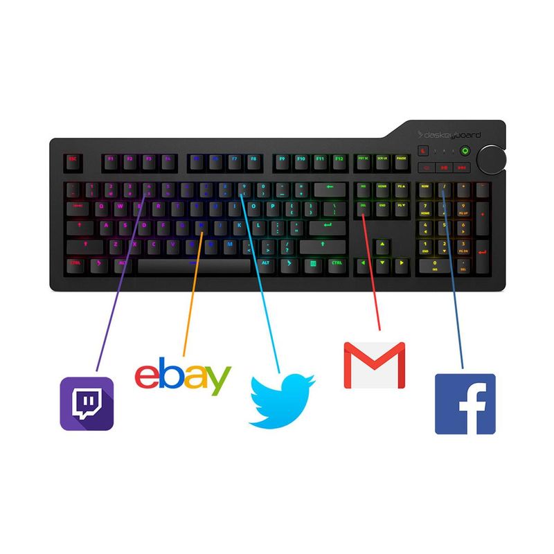Das Keyboard 4Q 104-Keys Wired Soft Tactile Cherry MX RGB Brown Smart Mechanical Keyboard