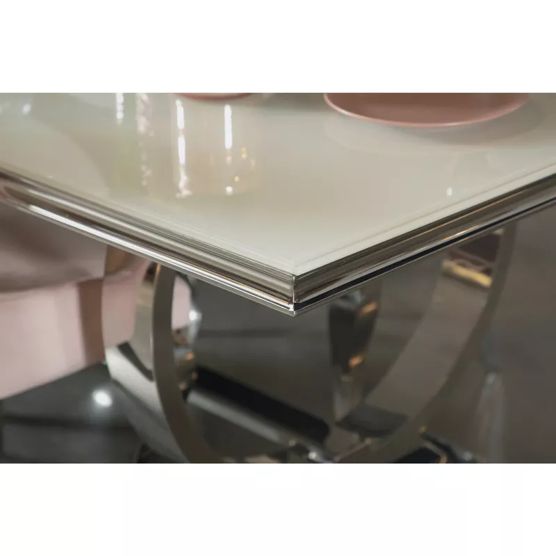 Coaster Furniture Antoine White and Chrome Rectangle Dining Table - Chrome
