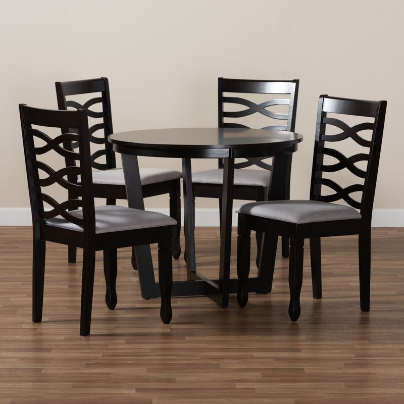 Leda Modern and Contemporary 5-Piece Dining Set - Grey