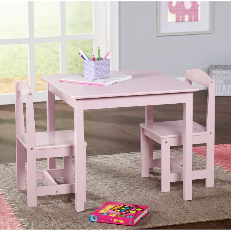 Simple Living White 3-piece Hayden Kids Table/Chair Set - Pink