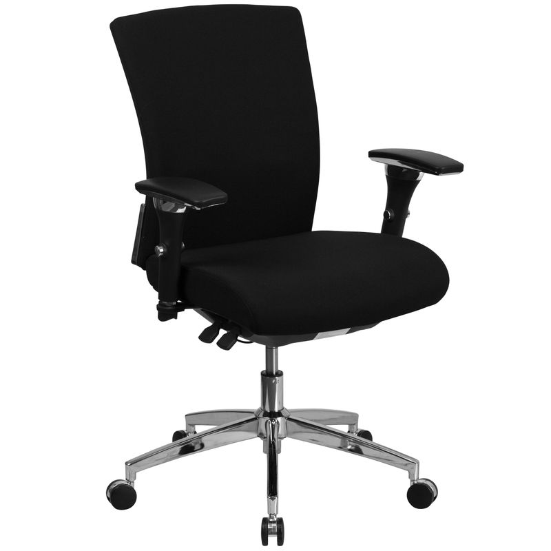 HERCULES Series 24/7 Multi-Shift, 300 lb. Capacity Fabric Multi-Functional Executive Swivel Chair with Seat Slider - Black