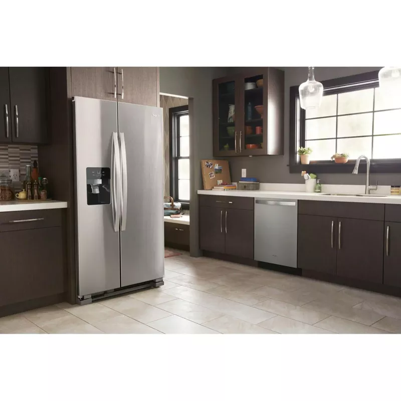 Whirlpool - 24.6 Cu. Ft. Side-by-Side Refrigerator - Stainless Steel