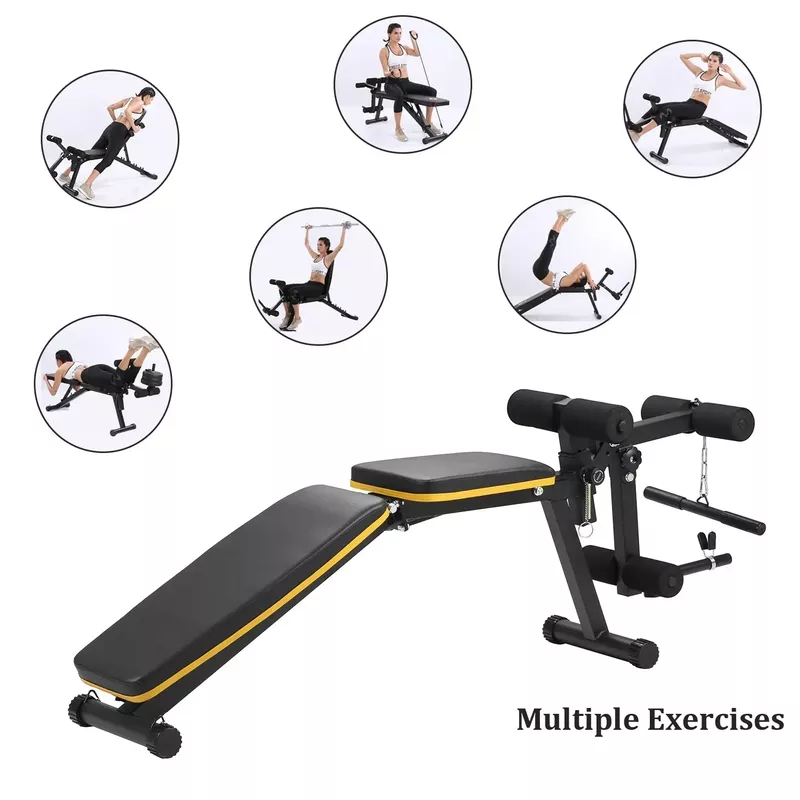 Ainfox Multi-Purpose Adjustable Weight Bench - Yellow