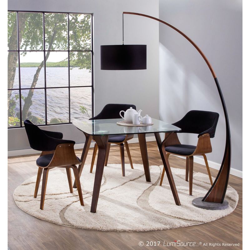 Rent to own Folia Midcentury Modern Square Dining Table Walnut