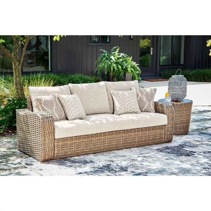 Sandy Bloom Outdoor Sofa with Cushion