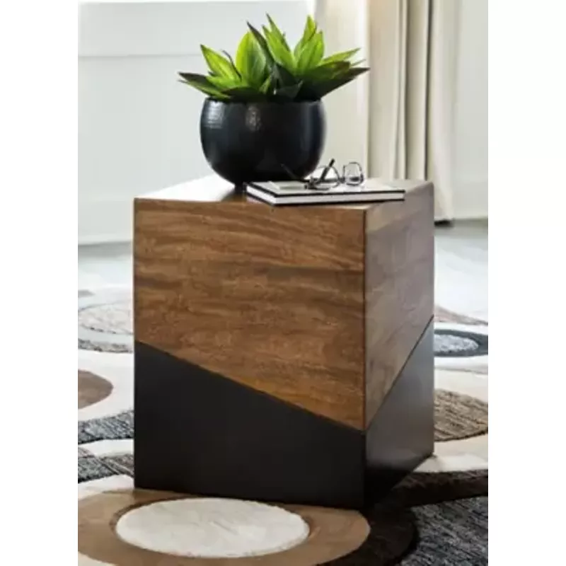 Brown/Gunmetal Trailbend Accent Table