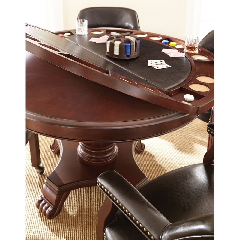 Rent to own Gracewood Hollow Djaout Round Cherry Table with Removable