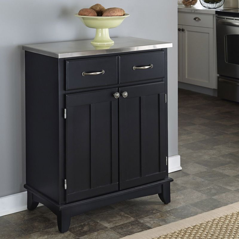 Copper Grove Darlington Black Buffet with Stainless Top - Black
