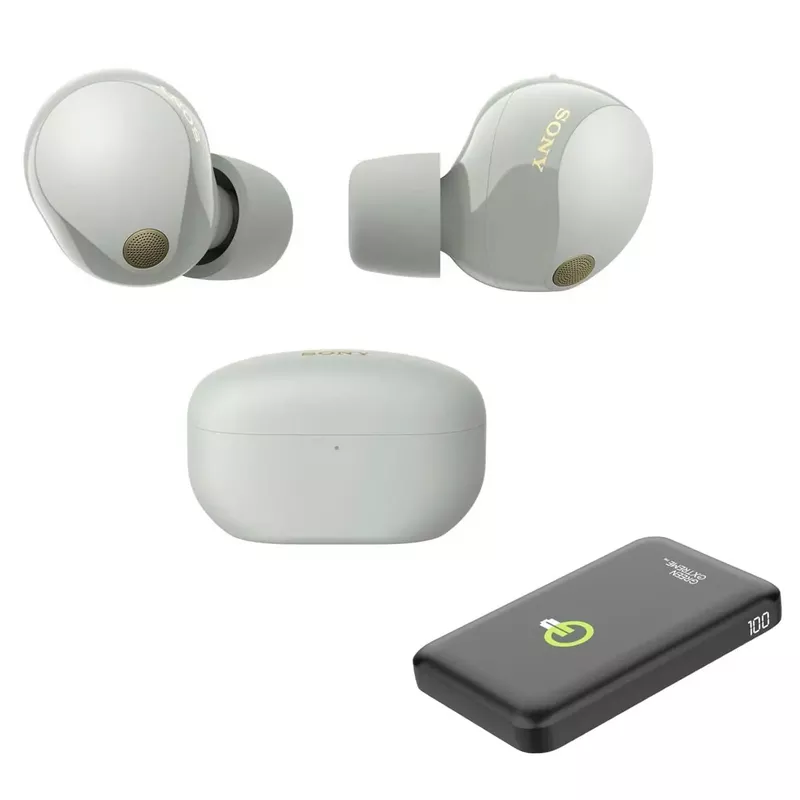 Sony WF-1000XM5 Truly Wireless Noise Canceling Earbuds, With Power Bank