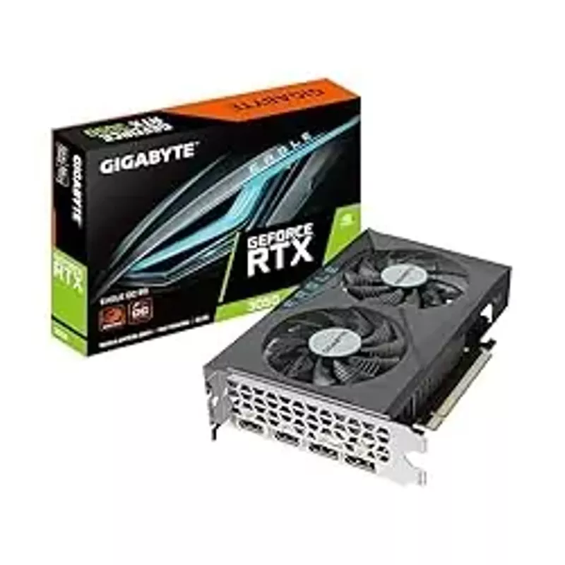 GIGABYTE GeForce RTX 3050 Eagle OC 6G Graphics Card, 2X WINDFORCE Fans, 6GB GDDR6 96-bit GDDR6, GV-N3050EAGLE OC-6GD Video Card