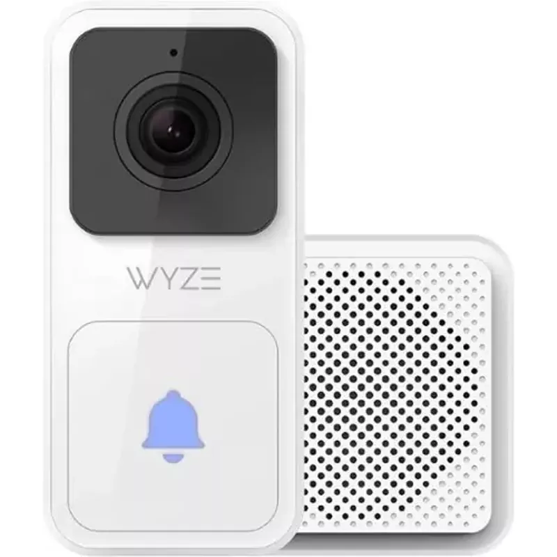 Wyze - Video Doorbell Wired (Horizontal Wedge Included) 1080p HD Video with 2-Way Audio - White