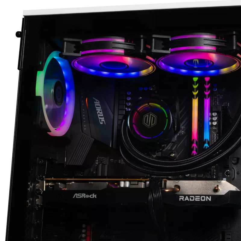 Periphio Nova Prebuilt Gaming PC - Liquid Cooled, AMD Ryzen 5 5600X (4.6GHz Turbo), Radeon RX 6600 (8GB), 1TB M.2 NVMe SSD, 16GB DDR4 RAM,, WiFi + BT