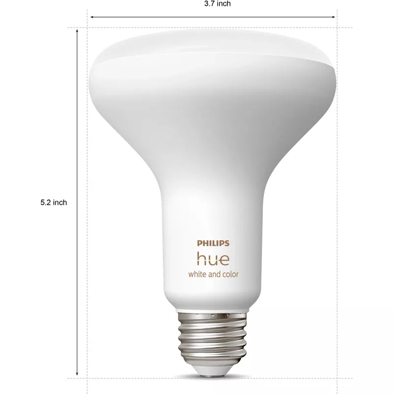 Philips - Hue BR30 Bluetooth 85W Smart LED Bulb (2-Pack) - White and Color Ambiance