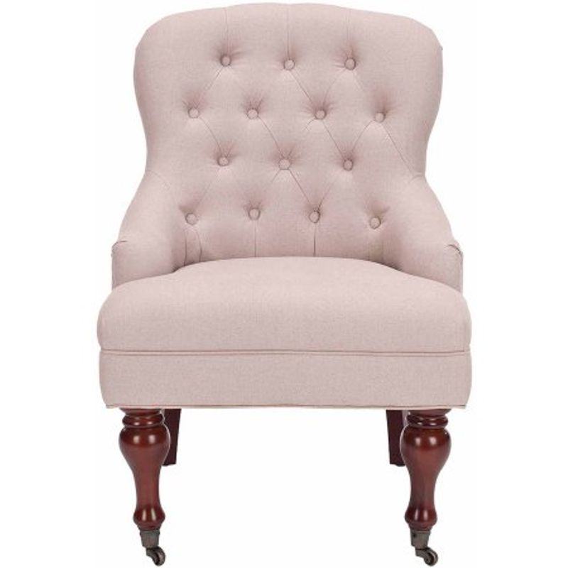 Safavieh Sutton Tufted Beige Petite Arm Chair - 23.6" x 28.7" x 34.6" - MCR4544A