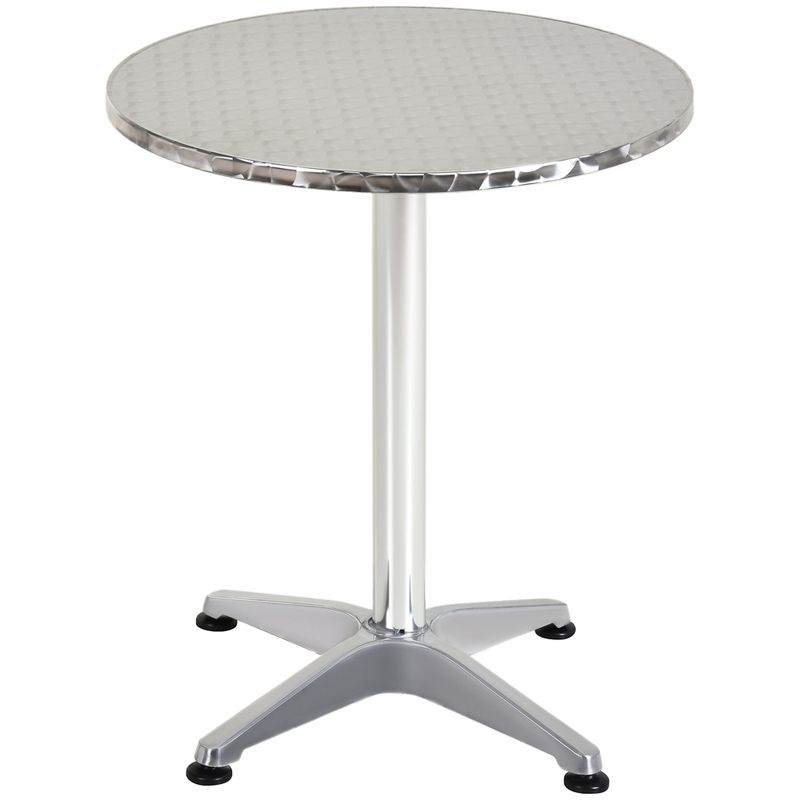 Sanibel Silver 24-inch Round Top Adjustable Indoor/ Outdoor Bistro Bar Table by Havenside Home - Silver