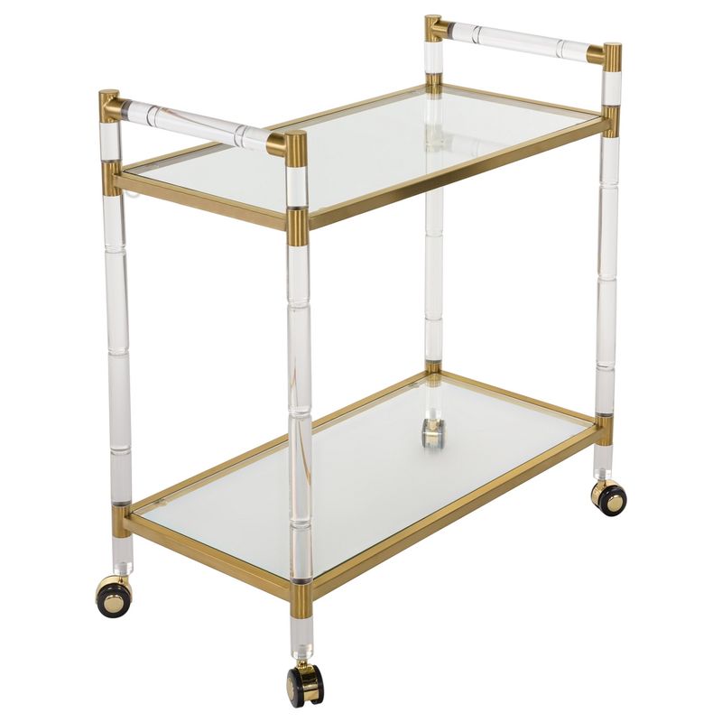 Safavieh Couture High Line Collection Duval Bronze Brass Bar Trolley - SFV2500A