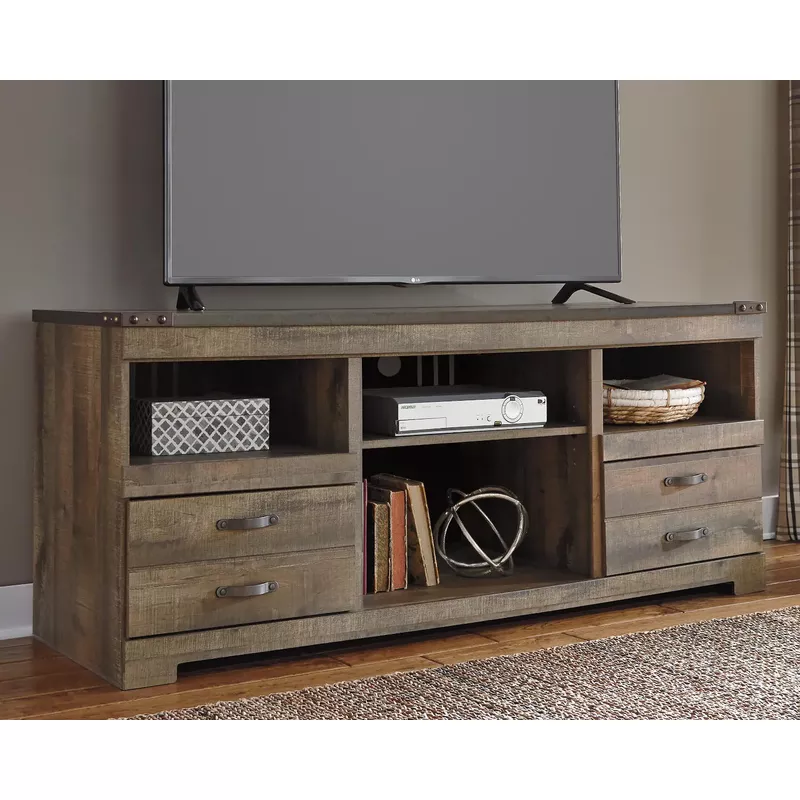 Trinell Large TV Stand w/Fireplace Option