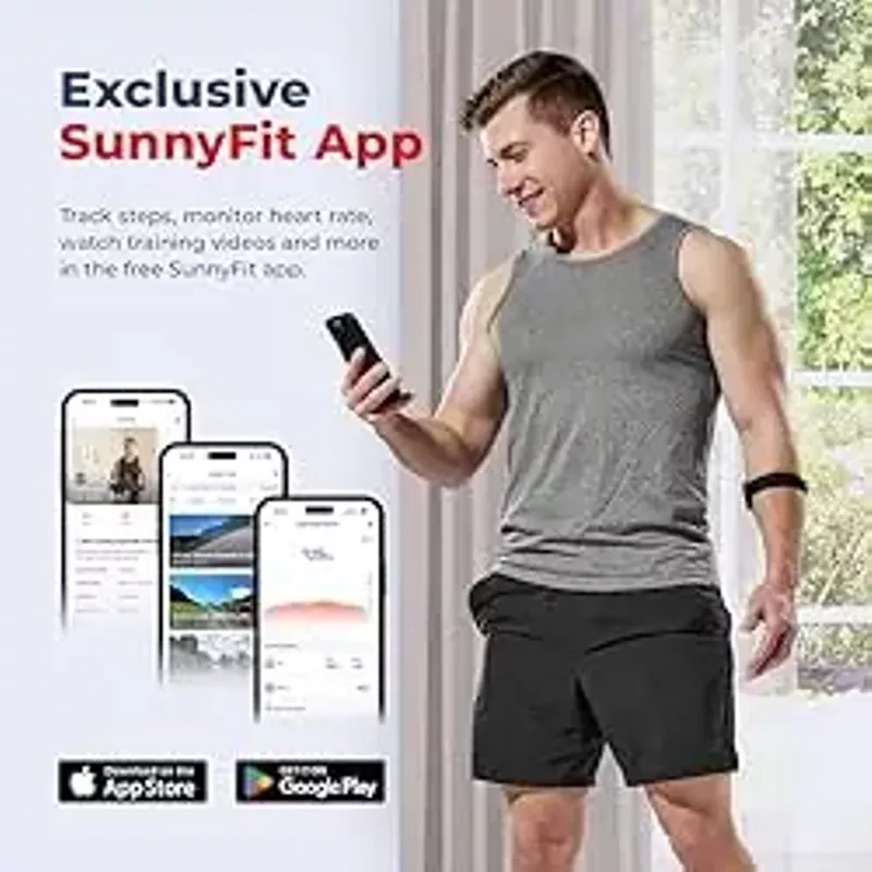 Sunny Health & Fitness Heart Rate Monitor Armband with LED Indicator, Step Counter, Comfortable Strap for Fitness, Training, Exercise and Bluetooth and ANT+ Enabled with Exclusive SunnyFit App