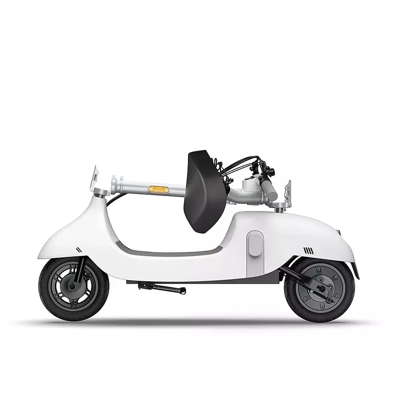 OKAI - Ceetle Pro Electric Scooter with Foldable Seat w/35 Miles Operating Range & 15.5mph Max Speed - White