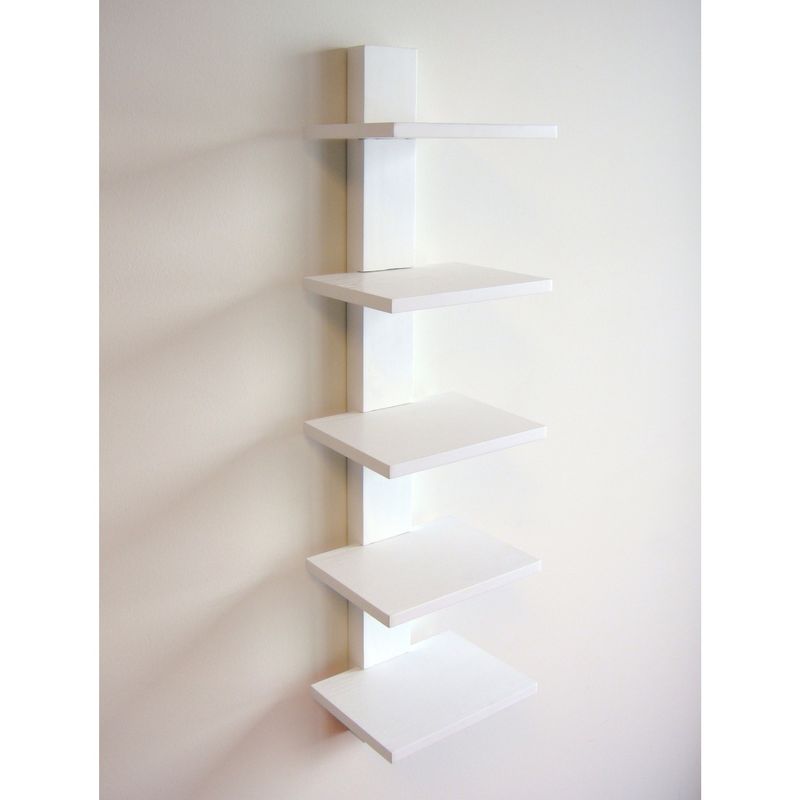 Spine Wall White Book Shelves - Wall Mount Book Shelf