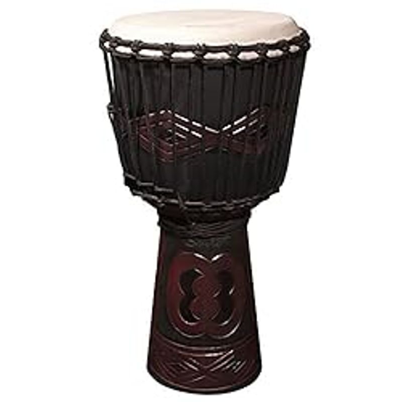 Sawtooth Tribe Series 12" Hand Carved Unity Design Rope Djembe