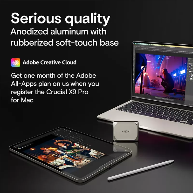 Crucial X9 Pro 2TB USB 3.2 Gen 2 Type-C Portable External SSD for Apple Mac