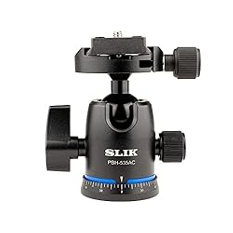SLIK PBH-535AC Dual Action Ball Head with Arca-Type Quick Release Plate, Black (618-841)